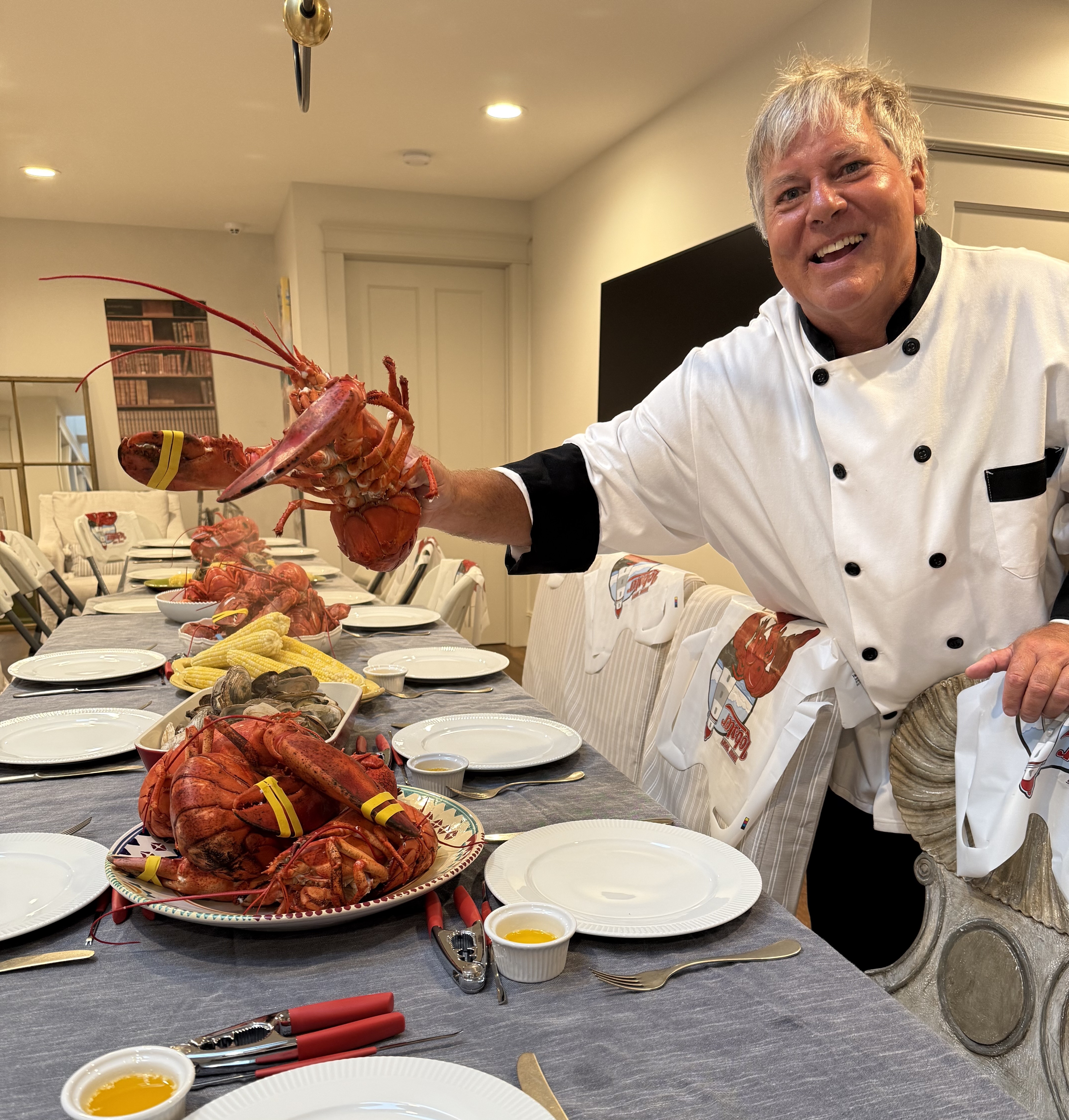 Chef Bryan Waldron in the kitchen preparing food